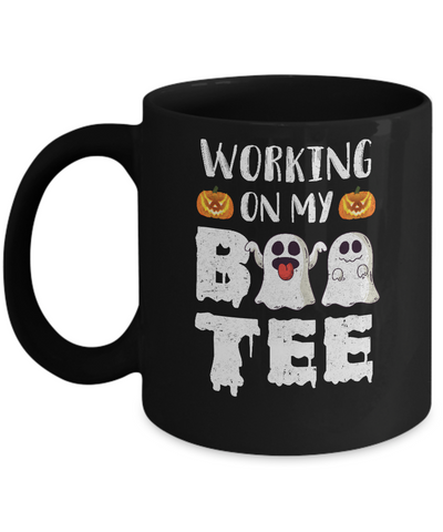 Working On My Boo Tee Funny Ghost Halloween Mug-Coffee Mug-11oz Mug-Black