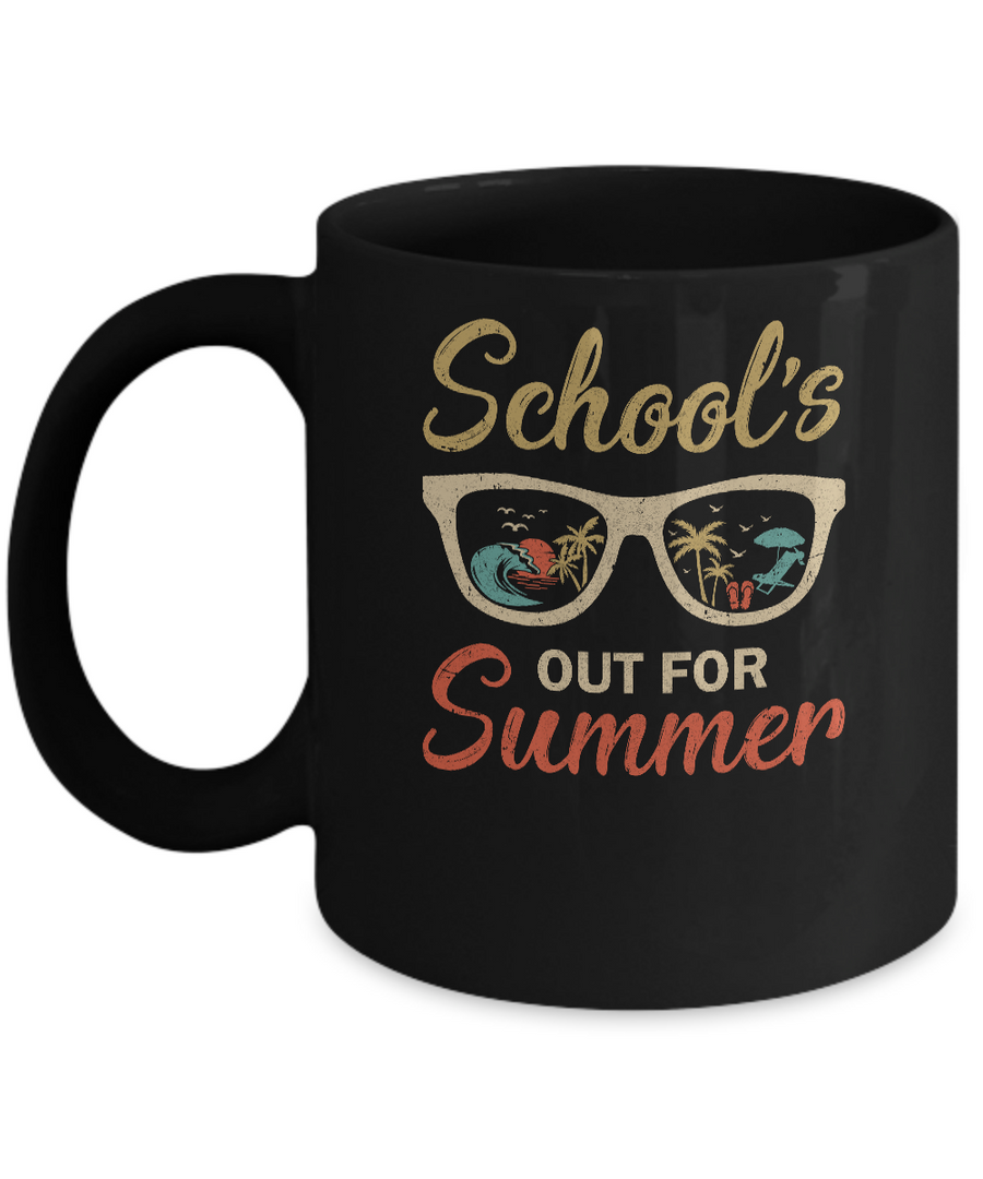 Retro Vintage School's Out For Summer Back To School Mug-Coffee Mug-11oz Mug-Black