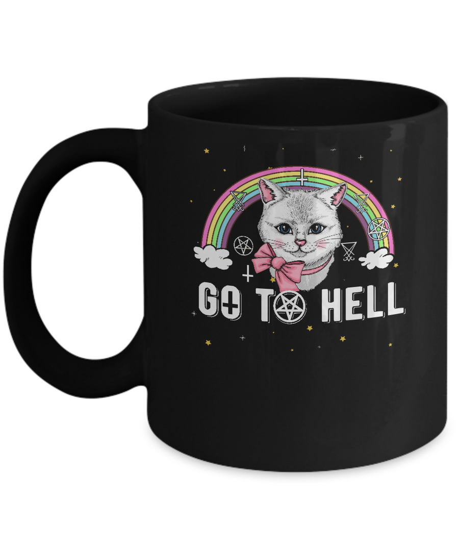 Heavy Metal Metalhead Cats Go To Hell Mug-Coffee Mug-11oz Mug-Black