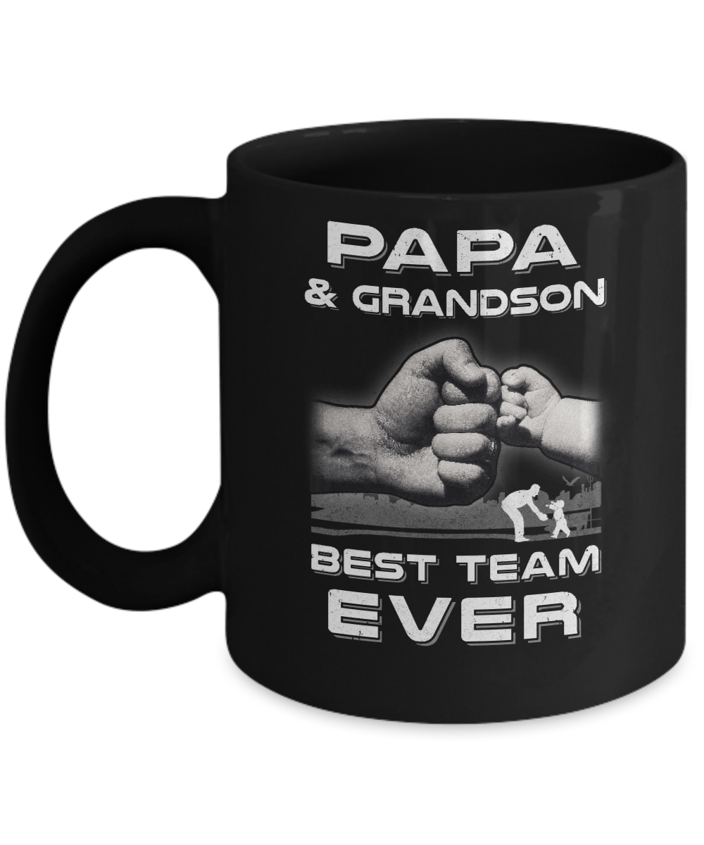 Papa And Grandson Best Team Ever Fathers Day Mug-Coffee Mug-11oz Mug-Black