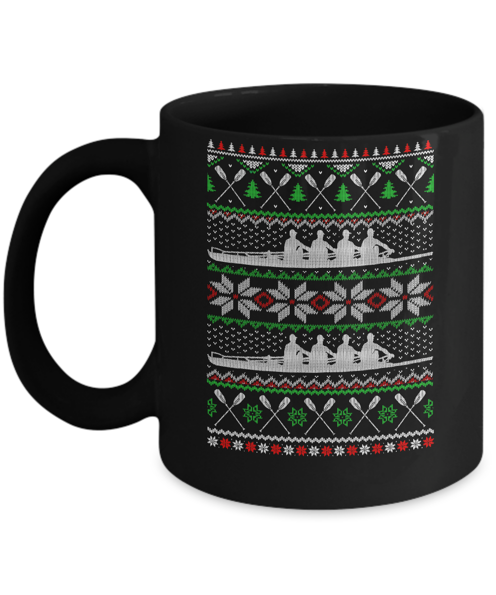 Rowing Ugly Christmas Happy Holiday Boating Crew Xmas Gift Mug