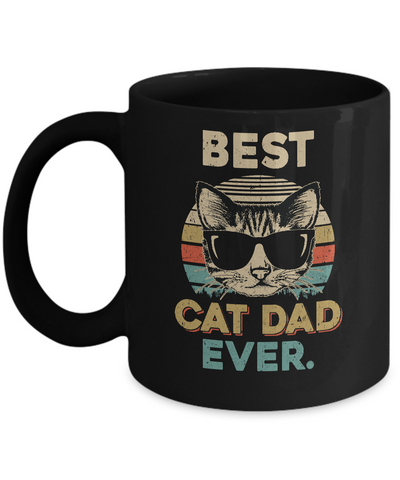 Vintage Best Cat Dad Ever Cat Daddy Father Mug-Coffee Mug-11oz Mug-Black