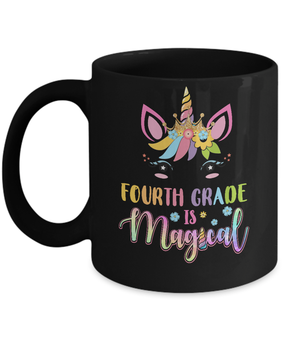 Fourth Grade is magical Unicorn Back to School 4th Grade Mug-Coffee Mug-11oz Mug-Black