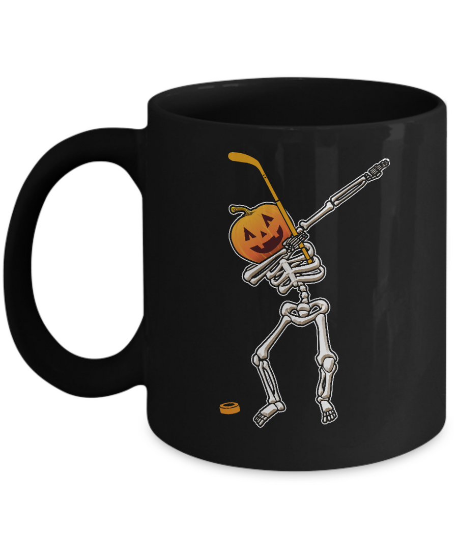 Halloween Dabbing Skeleton Hockey Mug-Coffee Mug-11oz Mug-Black