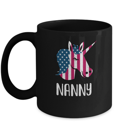 Patriotic Nanny Unicorn Americorn 4Th Of July Mug-Coffee Mug-11oz Mug-Black