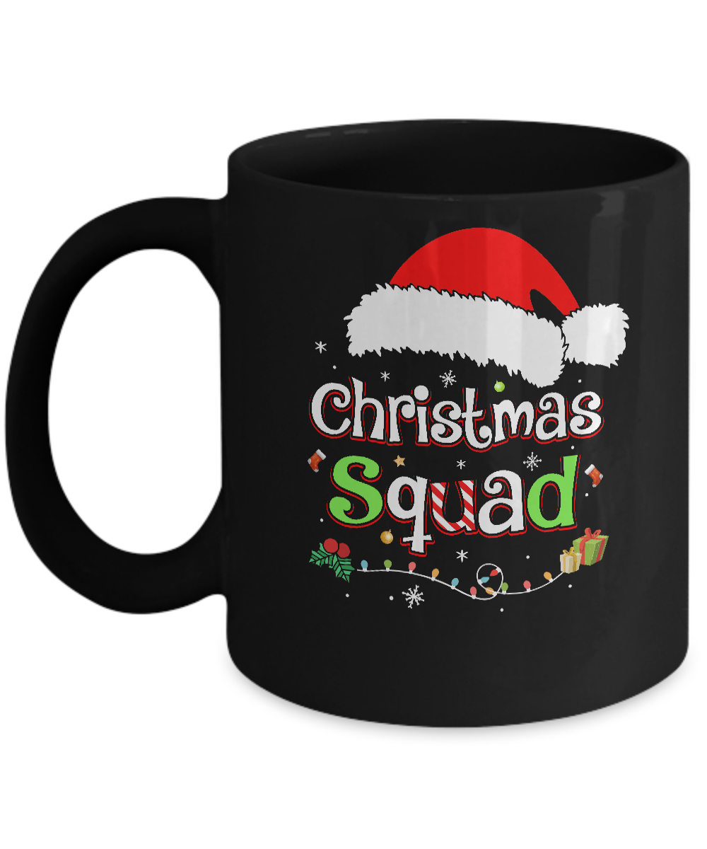 Santa Family Matching Pajamas Christmas Squad Mug-Coffee Mug-11oz Mug-Black