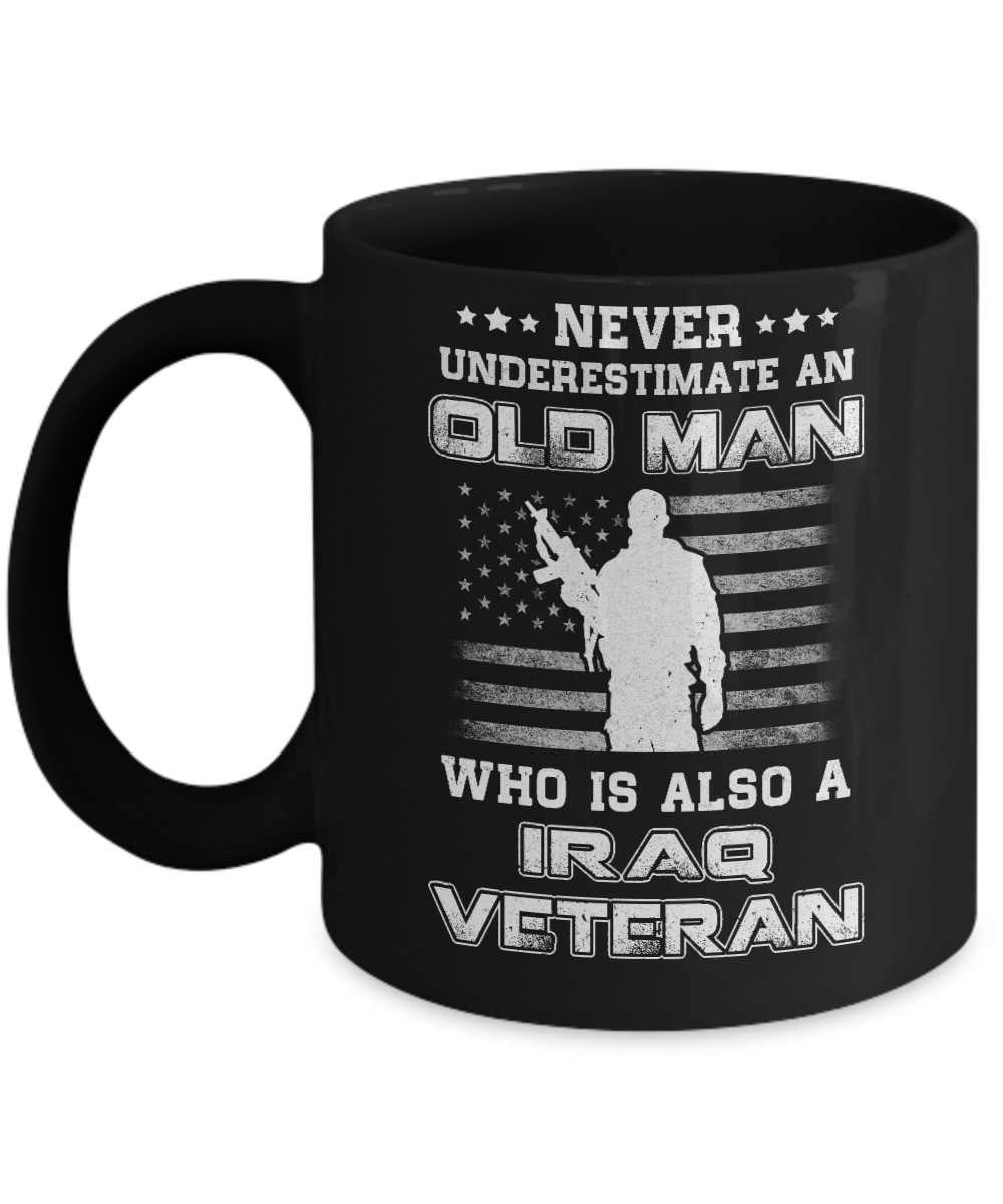 Never Underestimate An Old Man Iraq Veteran Mug