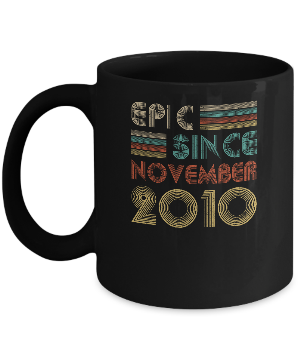 Epic Since November 2010 Vintage 11th Birthday Gifts Youth Mug-Coffee Mug-11oz Mug-Black