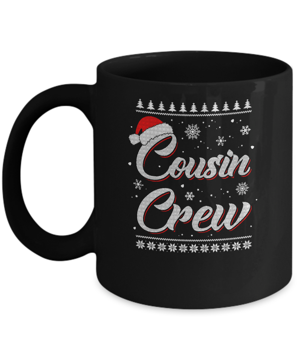 Matching Family Christmas Cousin Crew Ugly Sweater Mug-Coffee Mug-11oz Mug-Black