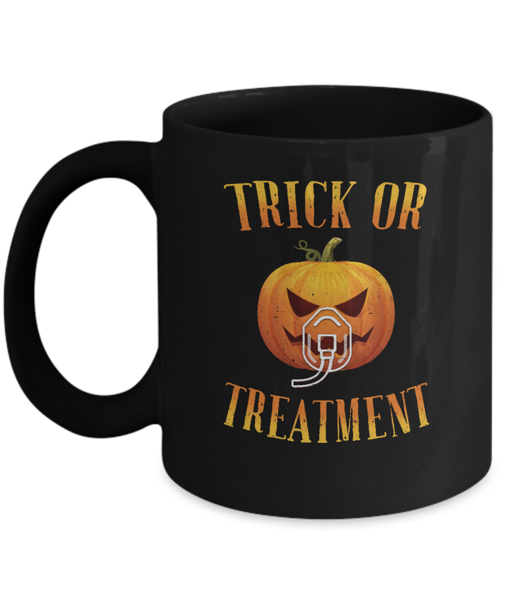 Trick Or Treatment Respiratory Therapist Nurse Halloween Mug-Coffee Mug-11oz Mug-Black