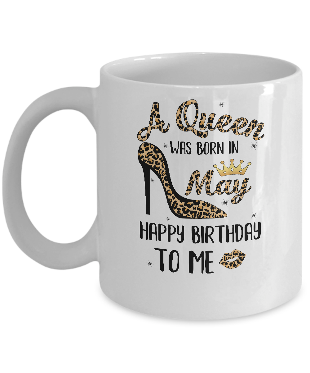 Born In May Girl Leopard High Heels Birthday Women Gift Mug