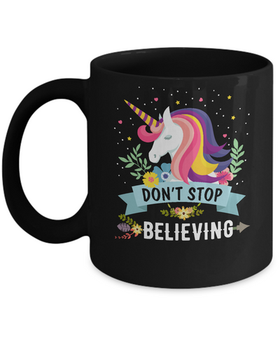 Unicorn Don't Stop Believing Mug-Coffee Mug-11oz Mug-Black