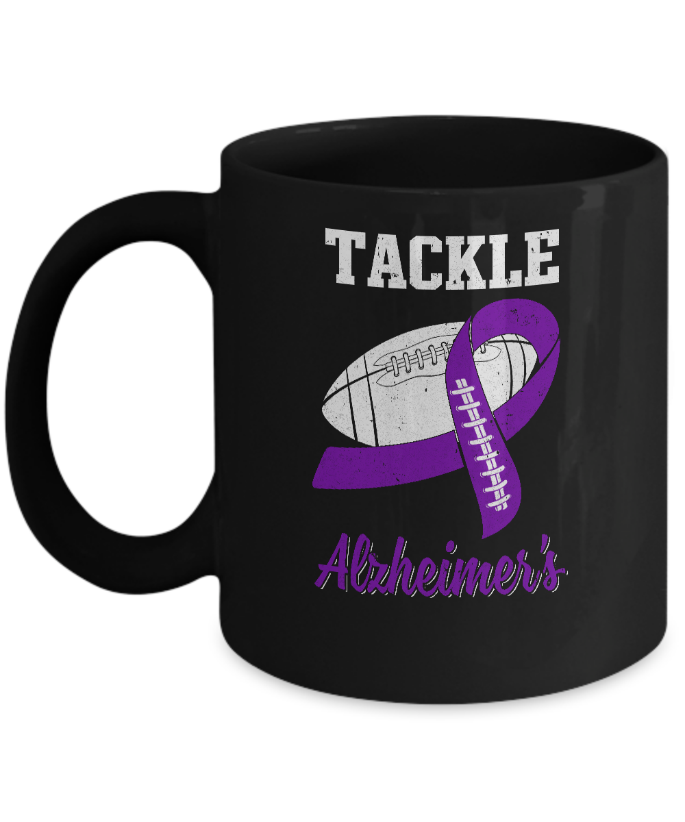 Football Survivor Tackle Purple Alzheimer's Awareness Mug-Coffee Mug-11oz Mug-Black