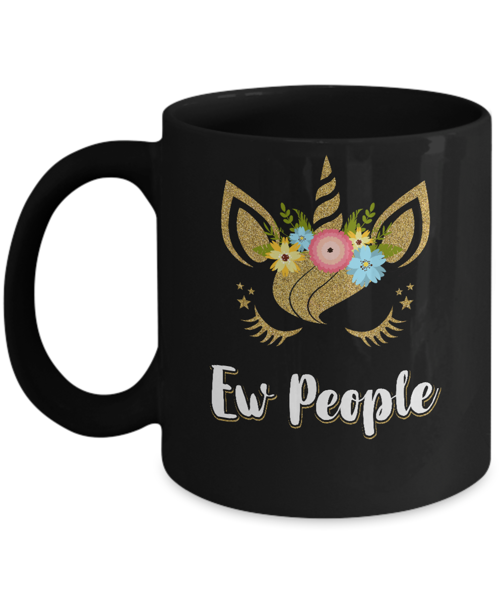 Ew People Unicorn Mug-Coffee Mug-11oz Mug-Black