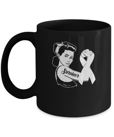 We Can Cure It Lung Cancer Clear Awareness Survivor Mug-Coffee Mug-11oz Mug-Black