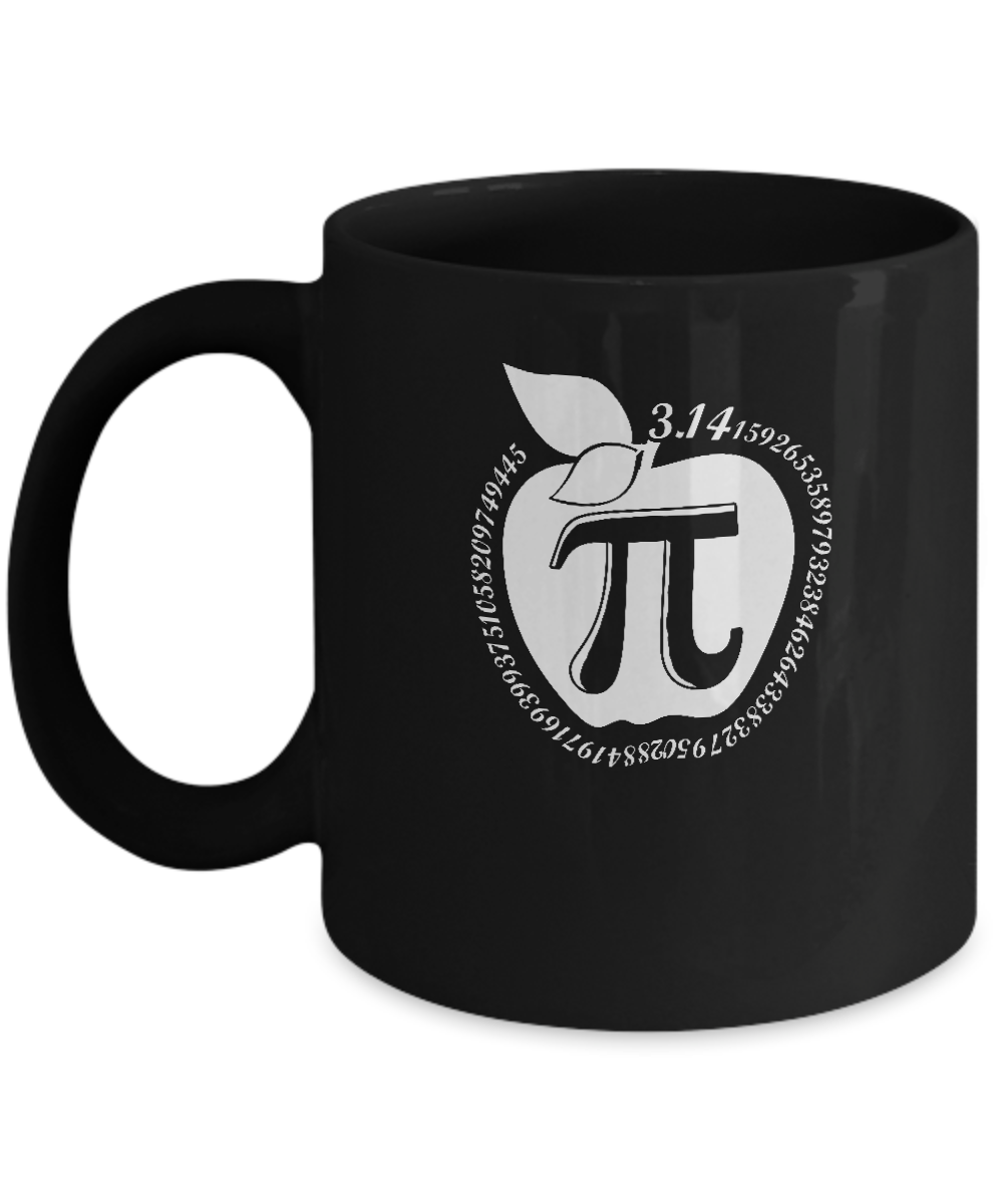 Apple Pi Math Happy Pi Day Teacher Mug-Coffee Mug-11oz Mug-Black