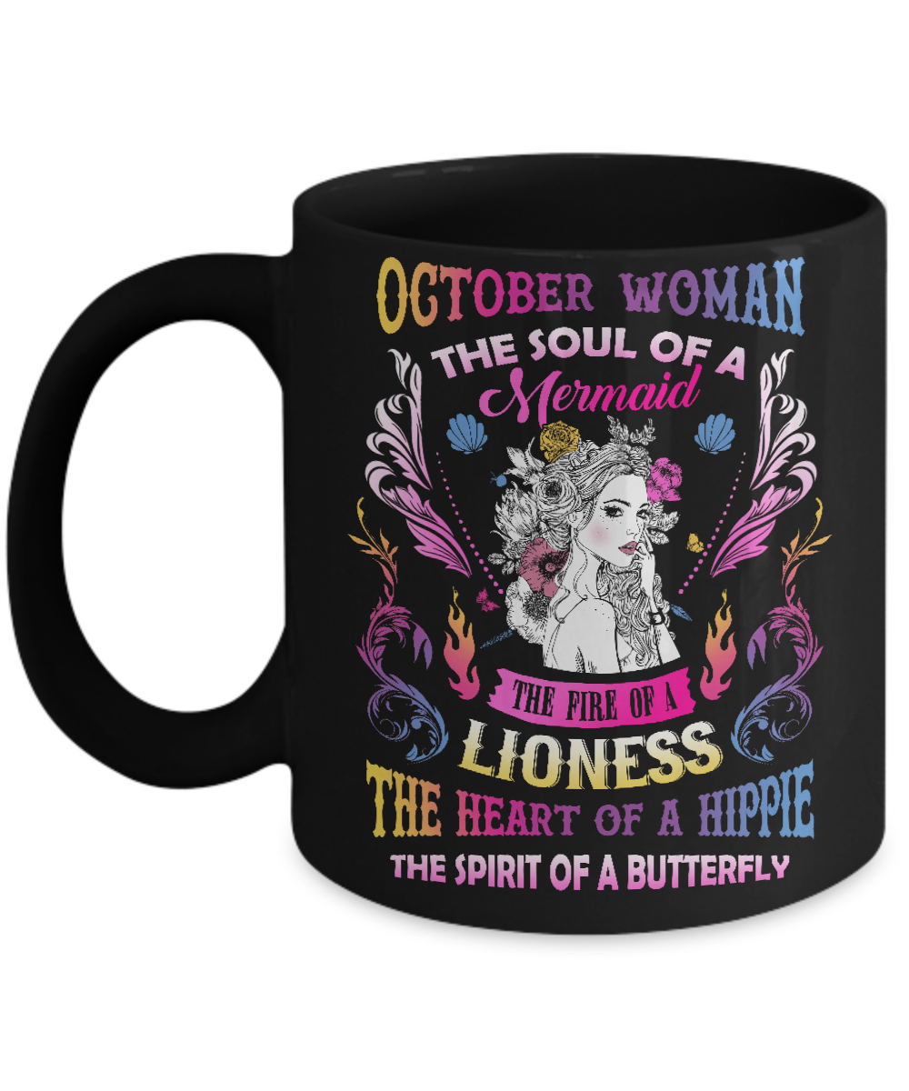 October Woman The Soul Of A Mermaid Birthday Mug