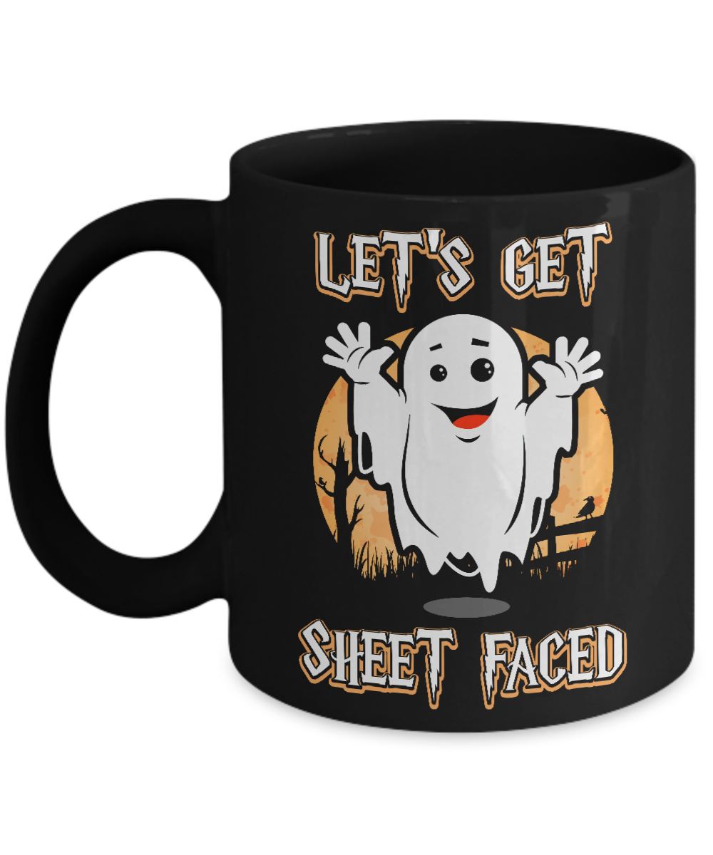 Halloween Let's Get Sheet Faced Mug-Coffee Mug-11oz Mug-Black
