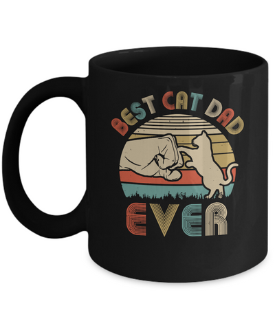 Vintage Best Cat Dad Ever Bump Fit Funny Dat Gifts Mug-Coffee Mug-11oz Mug-Black