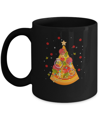 Funny Pizza Ugly Christmas Tree Gifts Mug-Coffee Mug-11oz Mug-Black