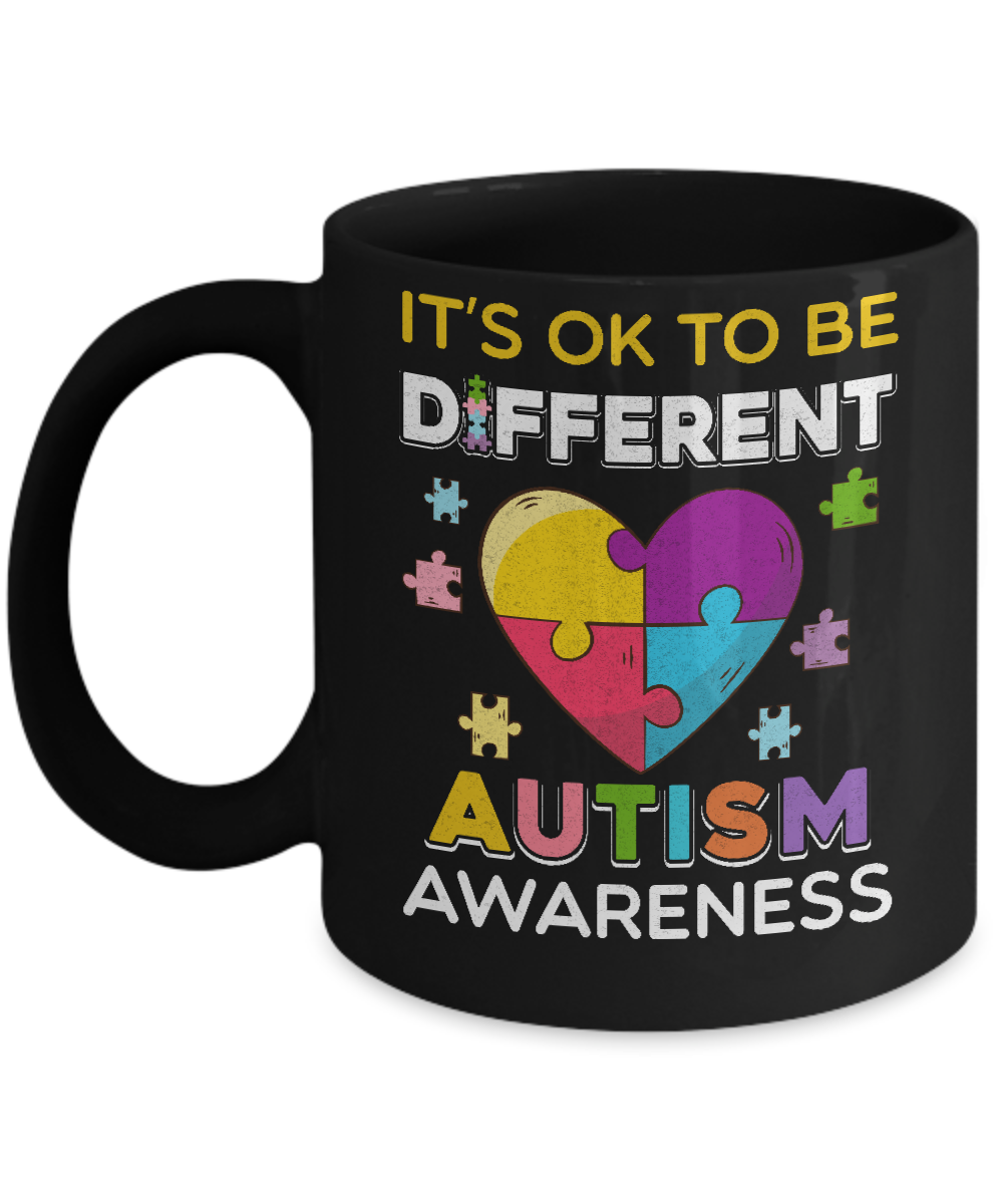 It's Ok To Be Different Autism Awareness Gift 2018 Mug-Coffee Mug-11oz Mug-Black