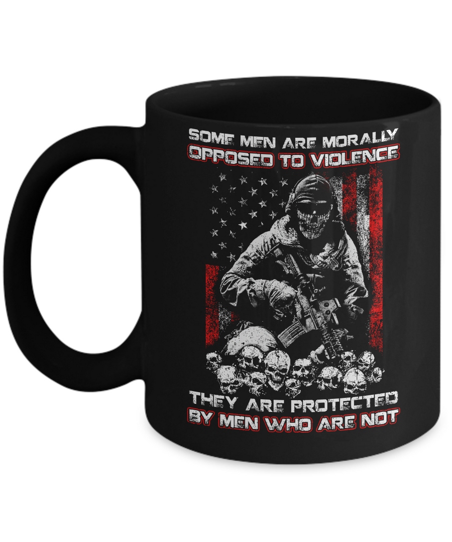 Veteran Men Opposed To Violence They Are Protected By Men Who Are Not Mug-Coffee Mug-11oz Mug-Black