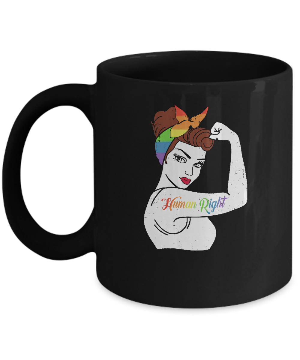 Lady Human Right LGBT Lesbian Gay Pride Mug-Coffee Mug-11oz Mug-Black