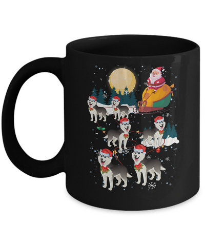 Dog Reindeer Siberian Husky Christmas Gift Mug-Coffee Mug-11oz Mug-Black