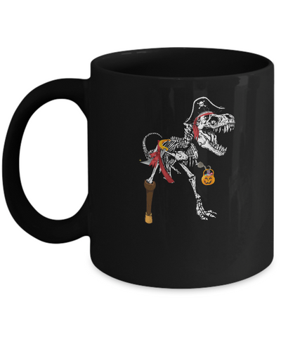 Dinosaurs T-Rex Skeleton Pirate Halloween Saurus For Kids Mug-Coffee Mug-11oz Mug-Black