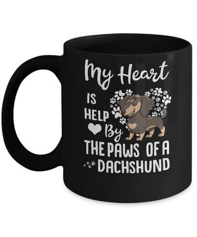 My Heart Is Held By The Paws Of A Dachshund Lover Mug-Coffee Mug-11oz Mug-Black