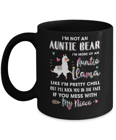 Aunt Niece Im Not Auntie Bear Im More Of Auntie Llama Mug-Coffee Mug-11oz Mug-Black