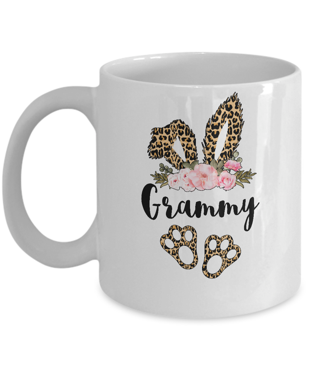 Flower Leopard Bunny Grammy Easter Day Women Gifts Mug
