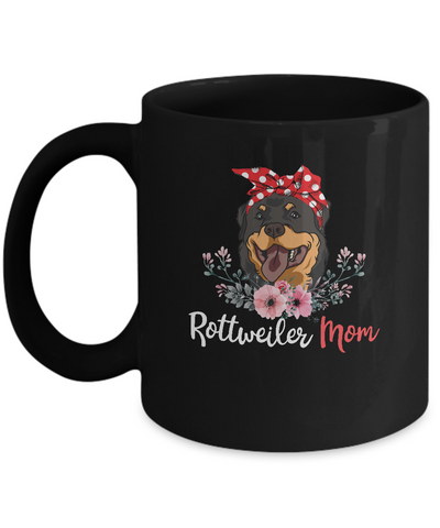 Rottweiler Mom Gift For Women Dog Lover Mug-Coffee Mug-11oz Mug-Black
