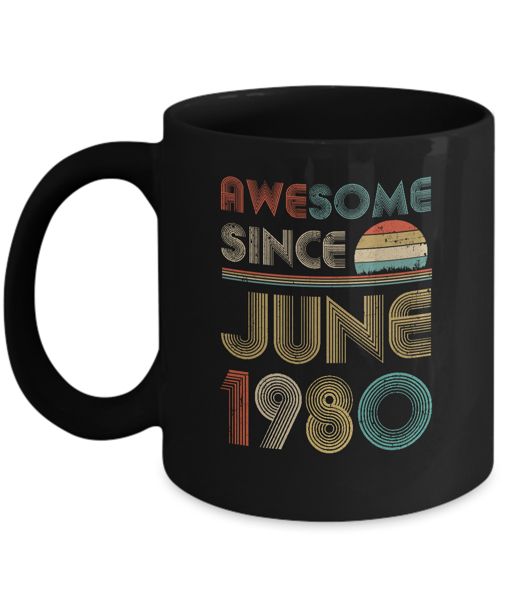 Awesome Since June 1980 Vintage 41th Birthday Gifts Mug-Coffee Mug-11oz Mug-Black