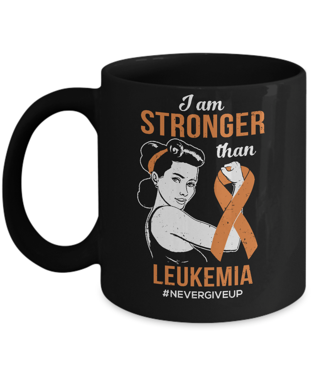 I Am Stronger Than Leukemia Awareness Support Mug-Coffee Mug-11oz Mug-Black