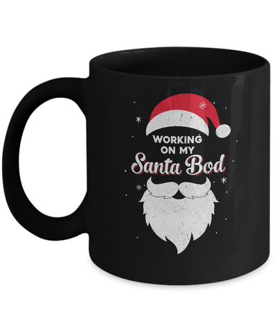 Working On My Santa Bod Pajamas Dad Papa Christmas Mug-Coffee Mug-11oz Mug-Black