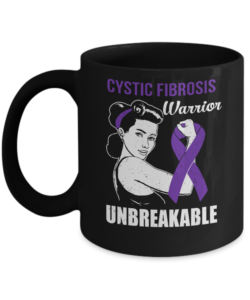Cystic Fibrosis Warrior Unbreakable Cystic Fibrosis Awareness Mug-Coffee Mug-11oz Mug-Black