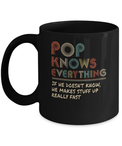 Pop Know Everything Vintage Pop Father's Day Gift Mug-Coffee Mug-11oz Mug-Black