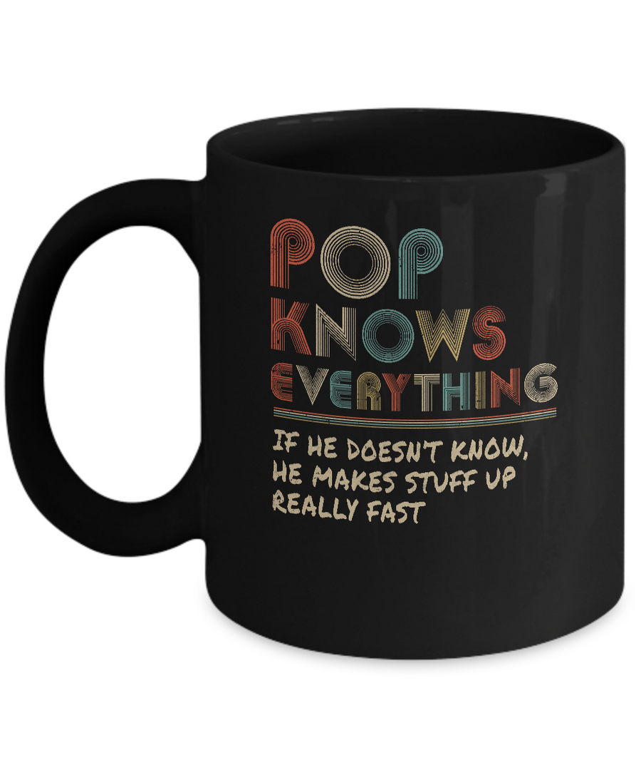 Pop Know Everything Vintage Pop Father's Day Gift Mug-Coffee Mug-11oz Mug-Black