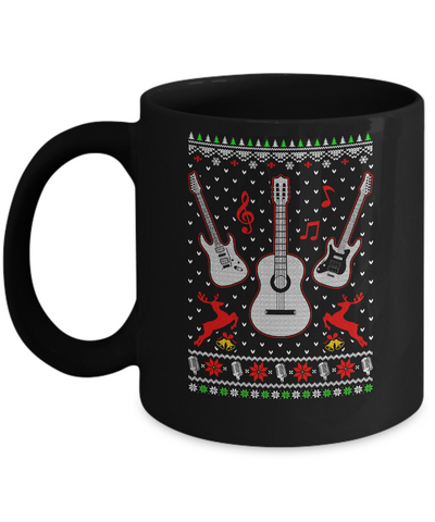 Singer Song Guitar Ugly Christmas Sweater Mug-Coffee Mug-11oz Mug-Black