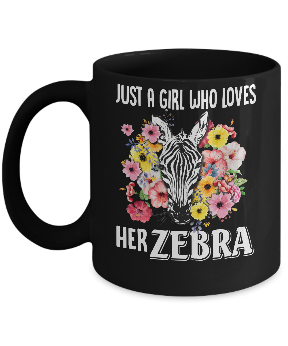 Just A Girl Who Loves Her Zebra Mug-Coffee Mug-11oz Mug-Black
