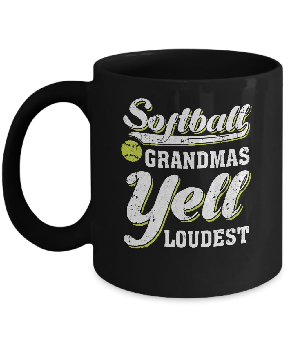 Softball Grandmas Yell Loudest Mug