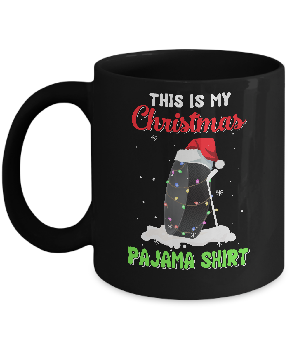 This Is My Christmas Pajama Xmas Hockey Santa Mug