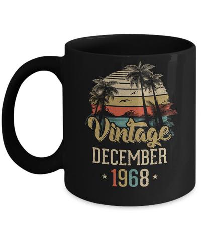 Retro Classic Vintage December 1968 53th Birthday Gift Mug-Coffee Mug-11oz Mug-Black