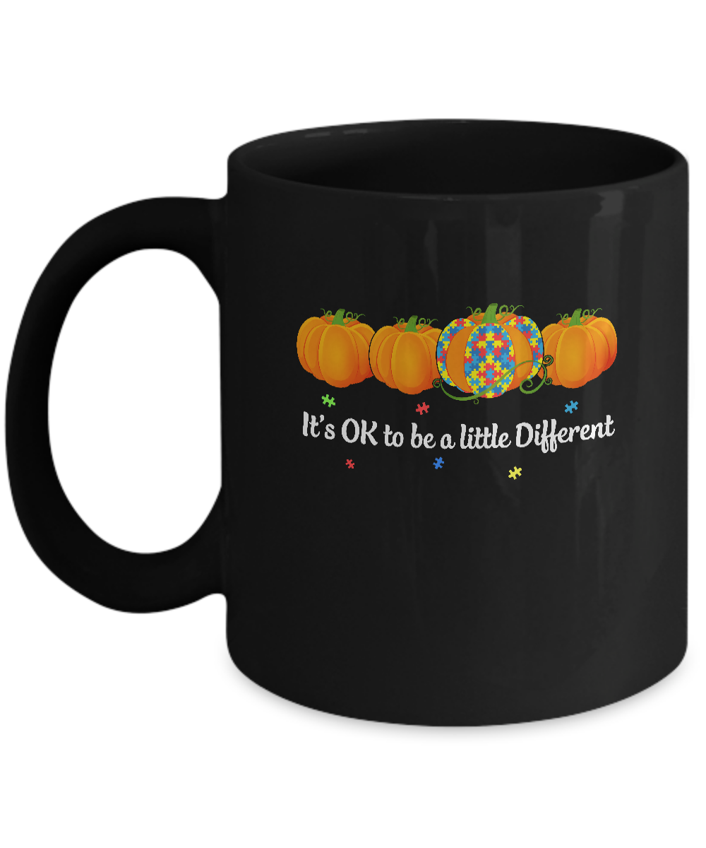 Halloween Autism Pumpkin It's OK To Be A Little Different Mug