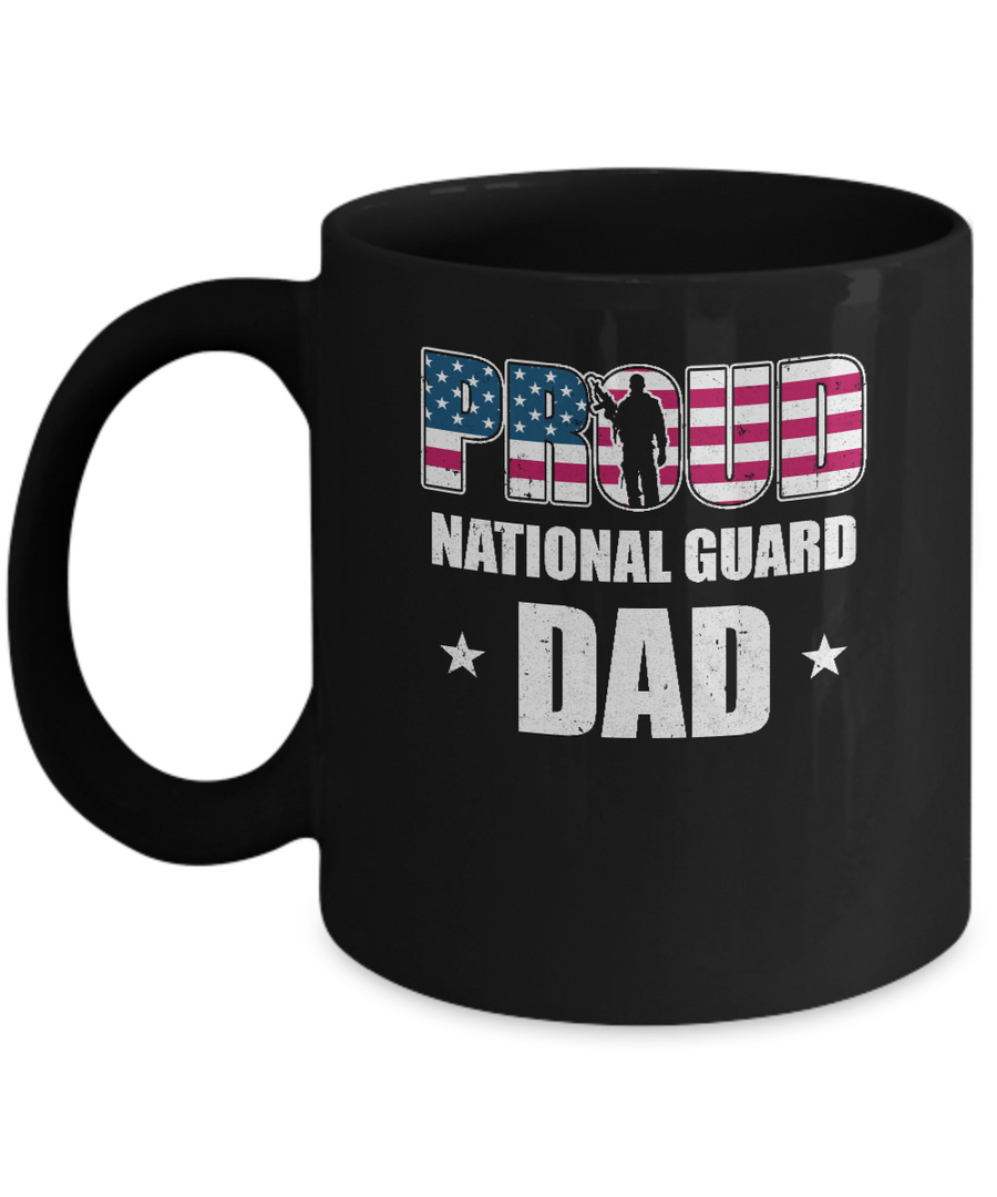 Proud National Guard Dad Veteran Fathers Day Mug-Coffee Mug-11oz Mug-Black