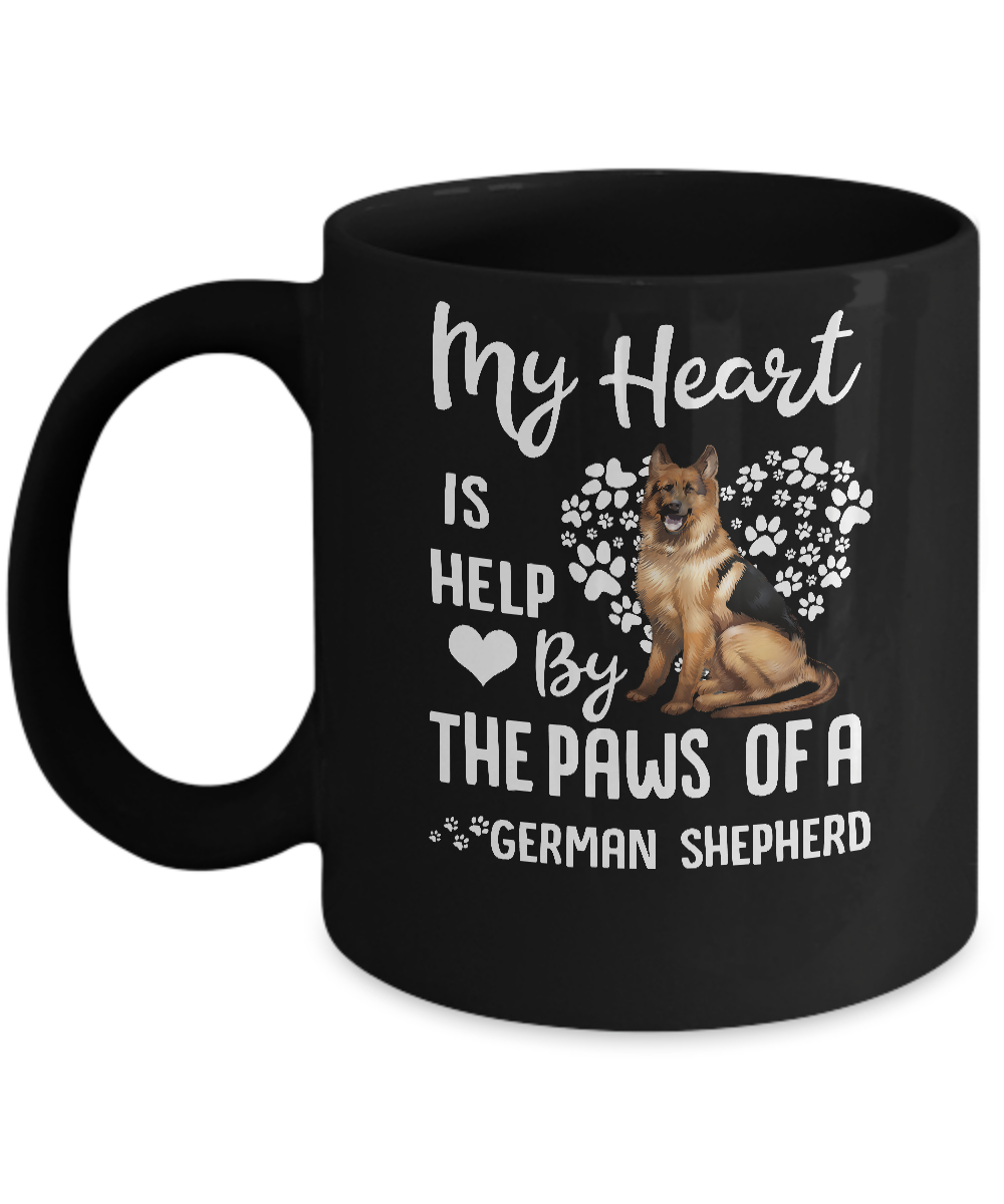 My Heart Is Held By The Paws Of A German Shepherd Lover Mug-Coffee Mug-11oz Mug-Black
