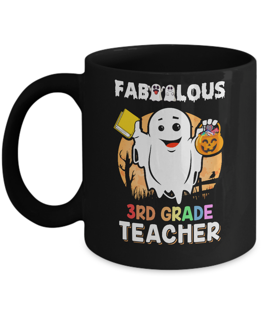Faboolous Fabulous 3rd Grade Teacher Halloween Mug-Coffee Mug-11oz Mug-Black