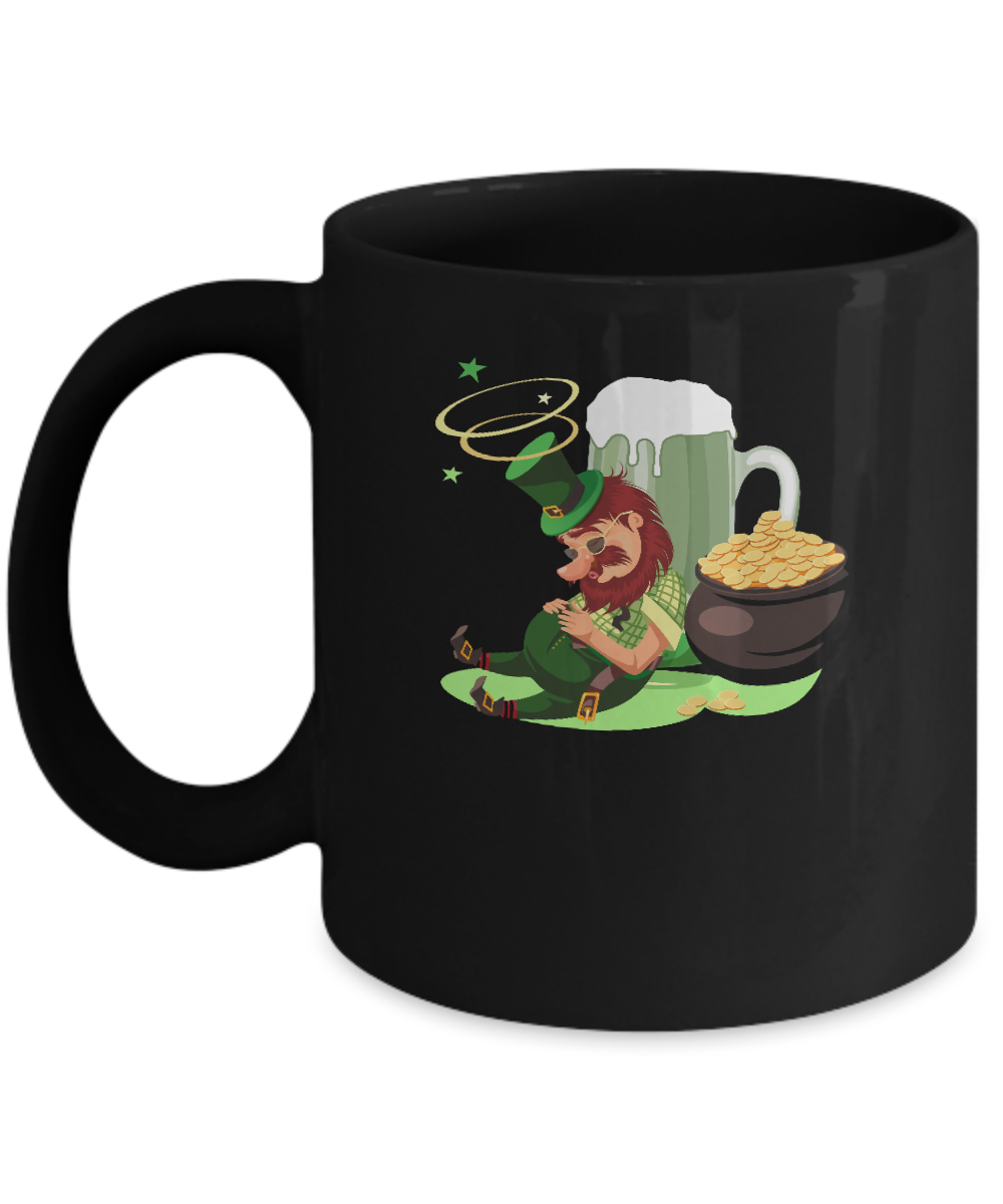 Leprechaun Drinking Green Beer Saint Patricks Day Mug