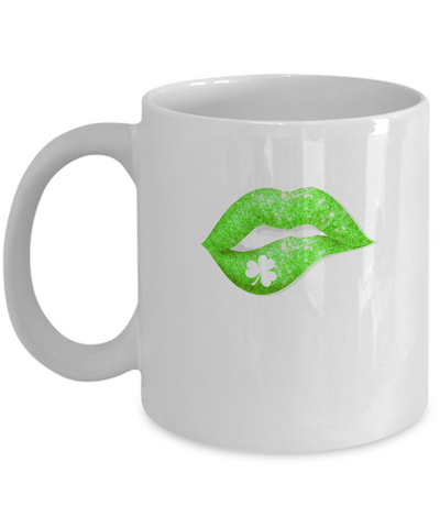 Kiss Me I'm Irish Lips St Patricks Day Mug-Coffee Mug-11oz Mug-White